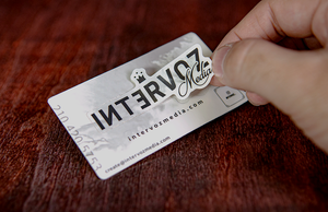 Custom Printed Intervoz Media Business Card Stickers by Rockin Monkey of San Antonio