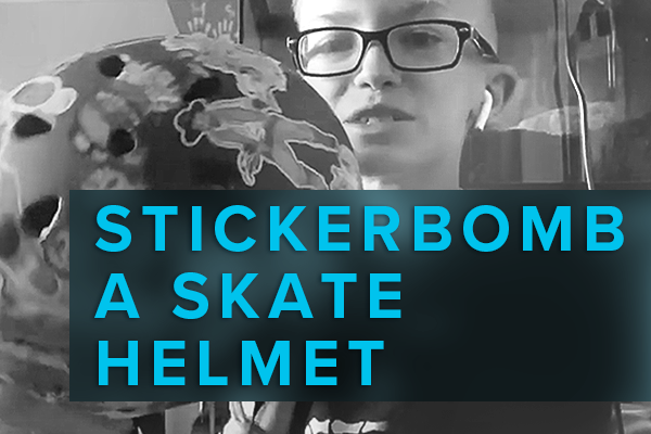 Stickerbomb a Skate Helmet