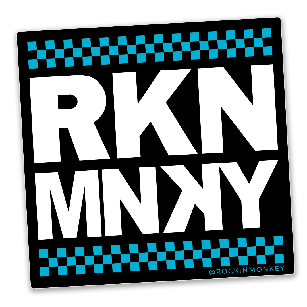 Checkered RKN MNKY Square Sticker