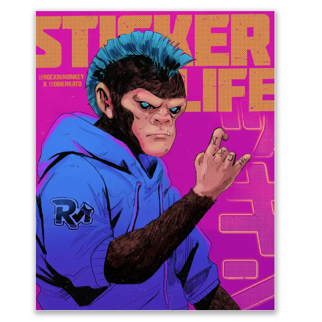 Diberkato x Rockin Monkey Sticker