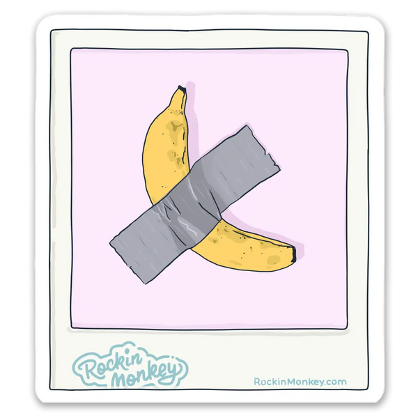 Duct Tape Banana Polaroid Sticker