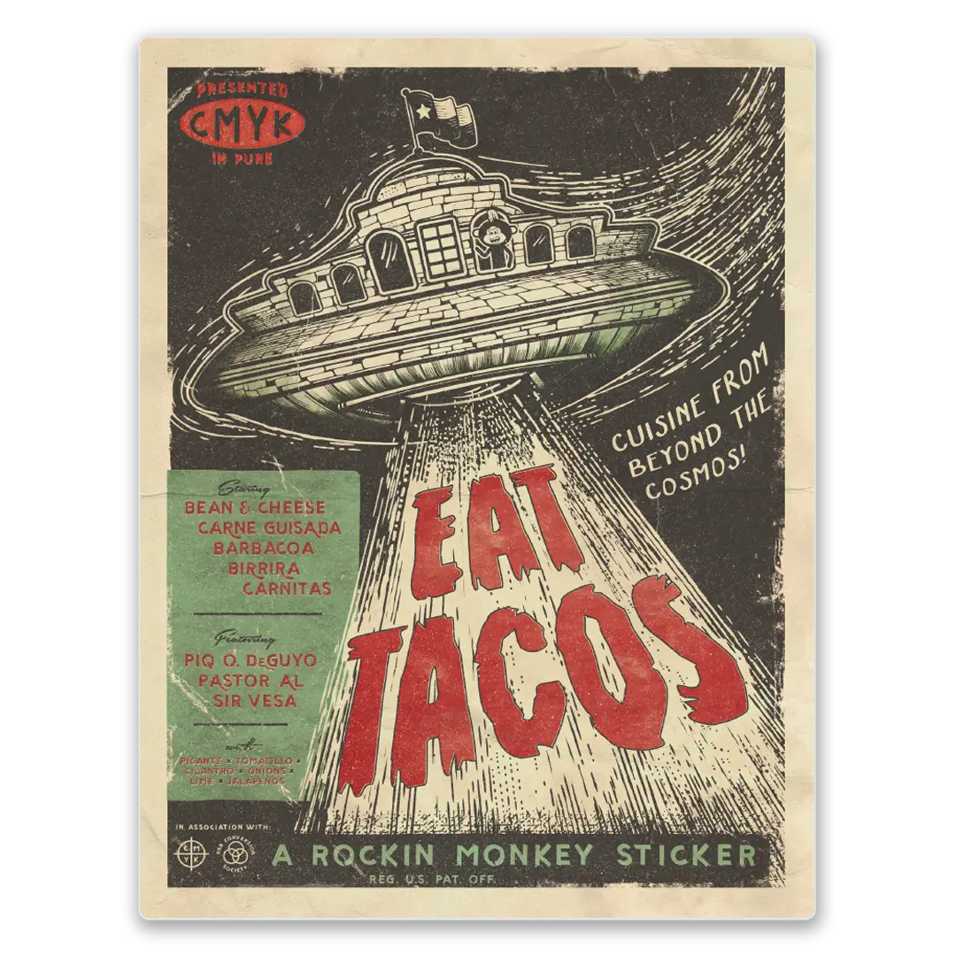 Taco from Outer Space Sticker Poster