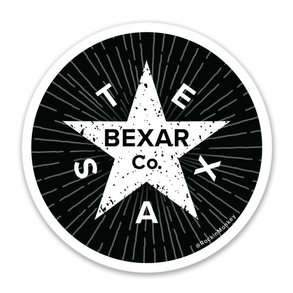 Worn Bexar County Texas Sticker