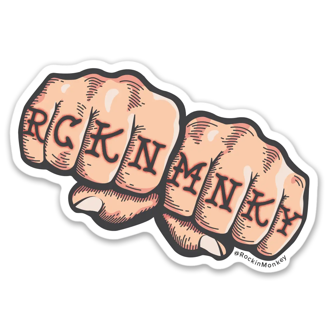 Tattooed Knuckles Sticker