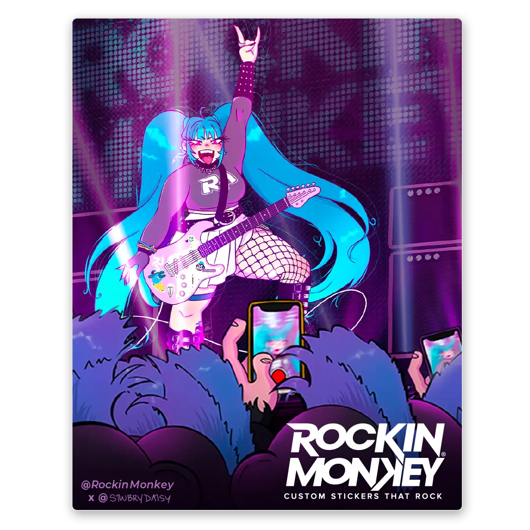 Thicc Rocker Girl Sticker