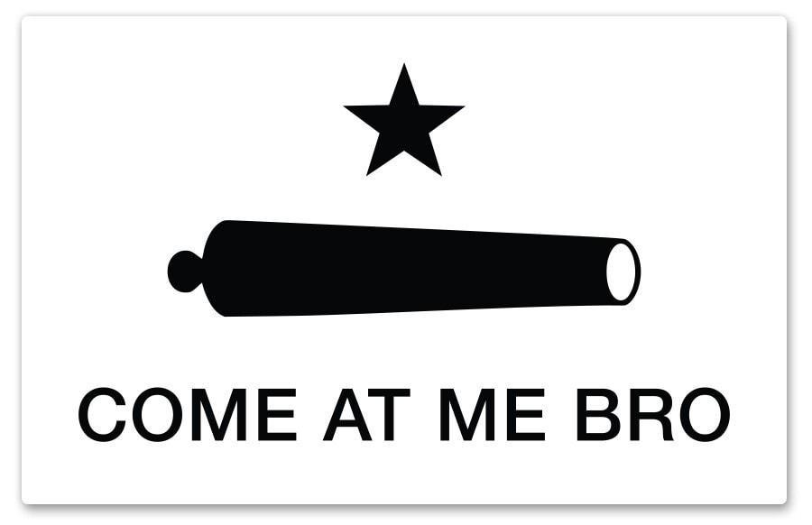Come At Me Bro Sticker by Rockin Monkey Design & Print House of San Antonio