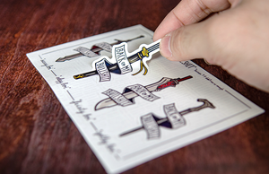 Illustrated Swords on Sticker Sheet Printed by Rockin Monkey of San Antonio