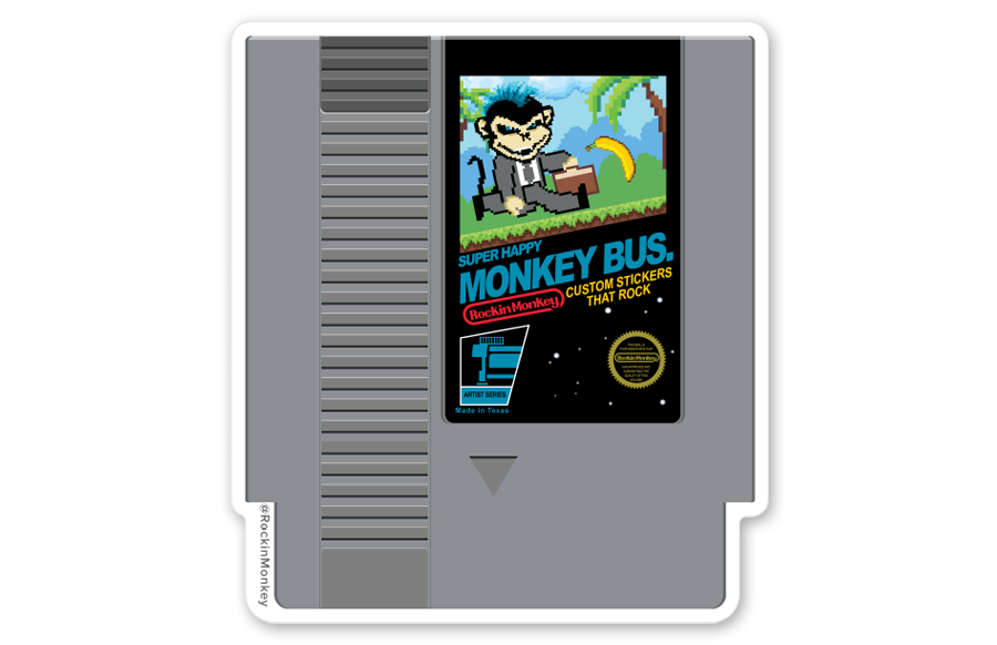 Monkey Bus. NES Cartridge Sticker